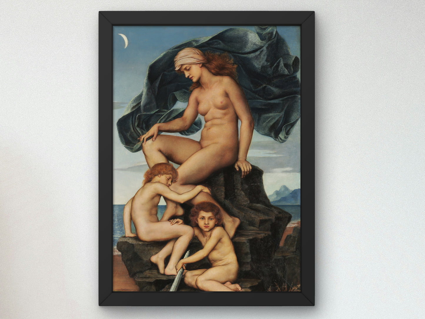 Sleep and Death, The Children of the Night by Evelyn De Morgan 1904, Wall Art Print, Fine Art Reproduction, Museum Quality Decor, Poster
