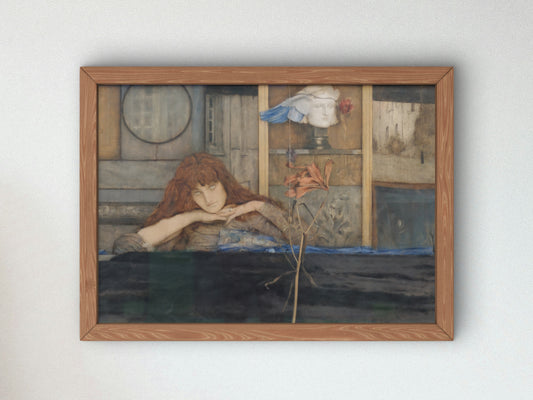 I Lock My Door Upon Myself by Fernand Khnopff 1891, Wall Art Print, Fine Art Reproduction, Museum Quality Decor, Poster