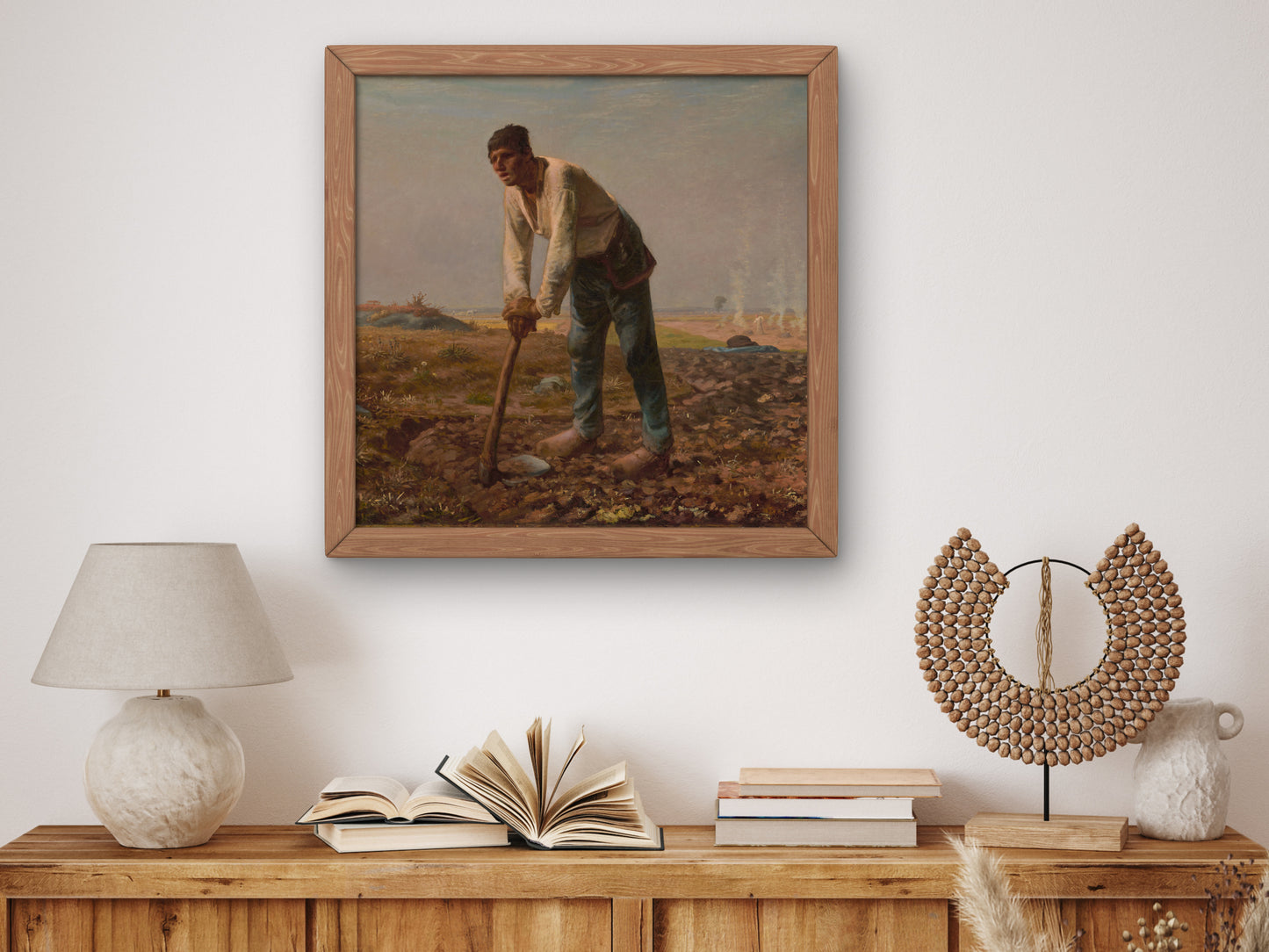Man with a Hoe by Jean François Millet 1860, Wall Art Print, Fine Art Reproduction, Museum Quality Decor, Poster