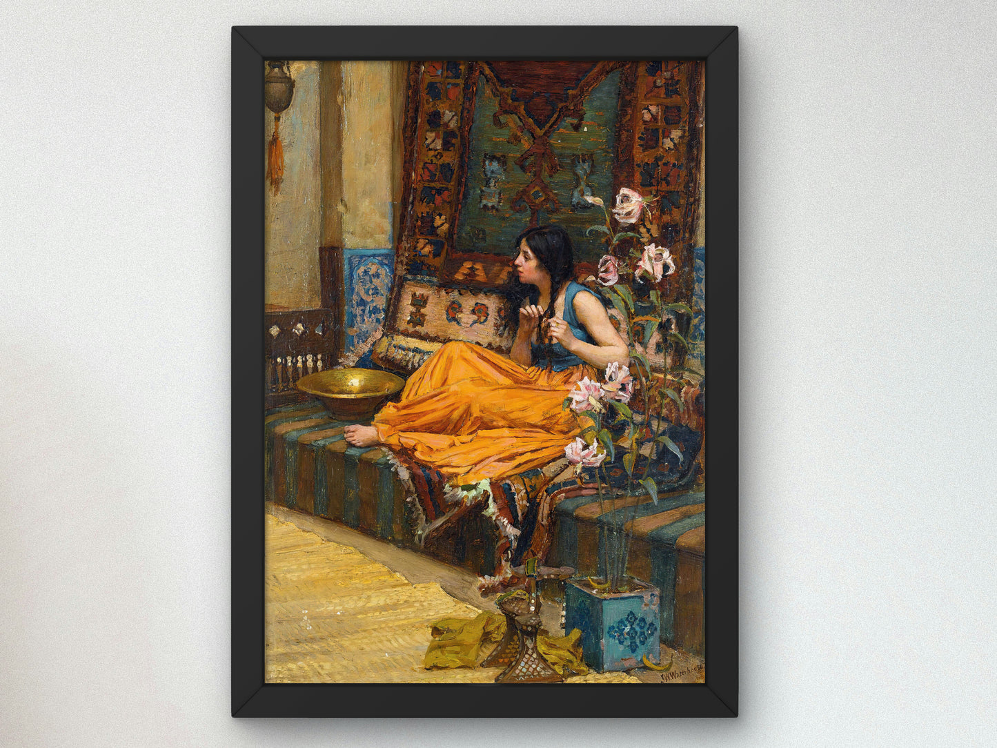 In the Harem by John William Waterhouse 1909, Wall Art Print, Fine Art Reproduction, Museum Quality Decor, Poster