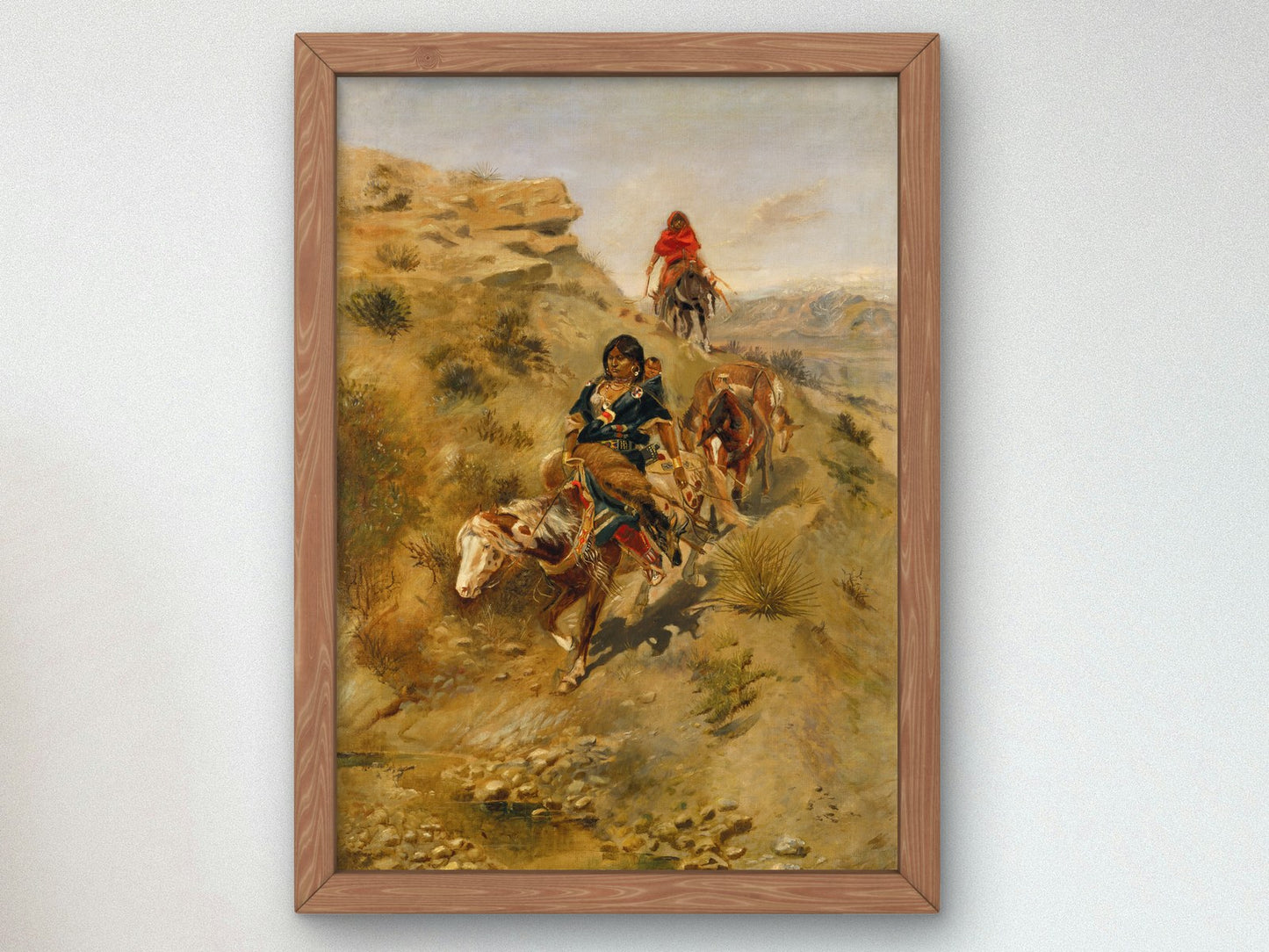 Bringing Home the Meat by Charles Marion Russell 1891, Wall Art Print, Fine Art Reproduction, Museum Quality Decor, Poster