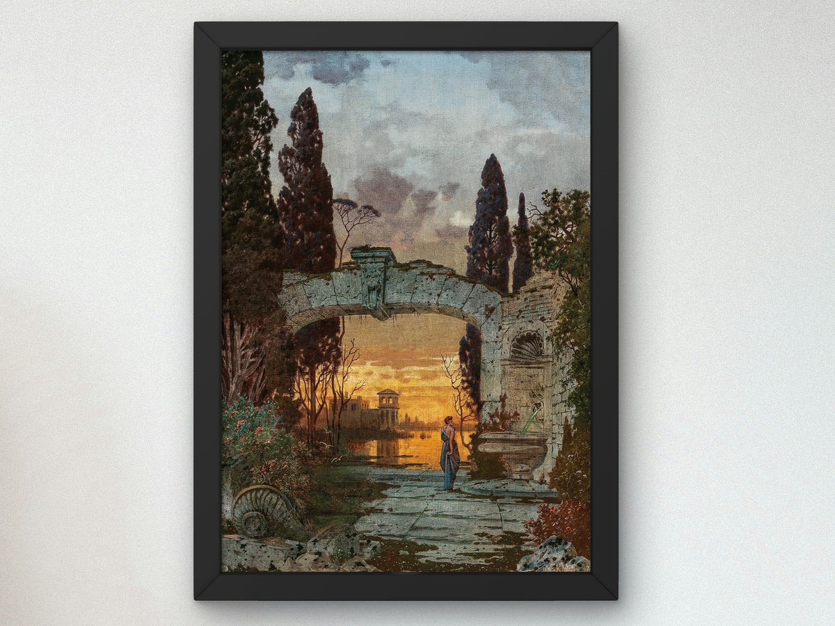 An Arcadian Landscape by Ferdinand Knab 1897, Wall Art Print, Fine Art Reproduction, Museum Quality Decor, Poster