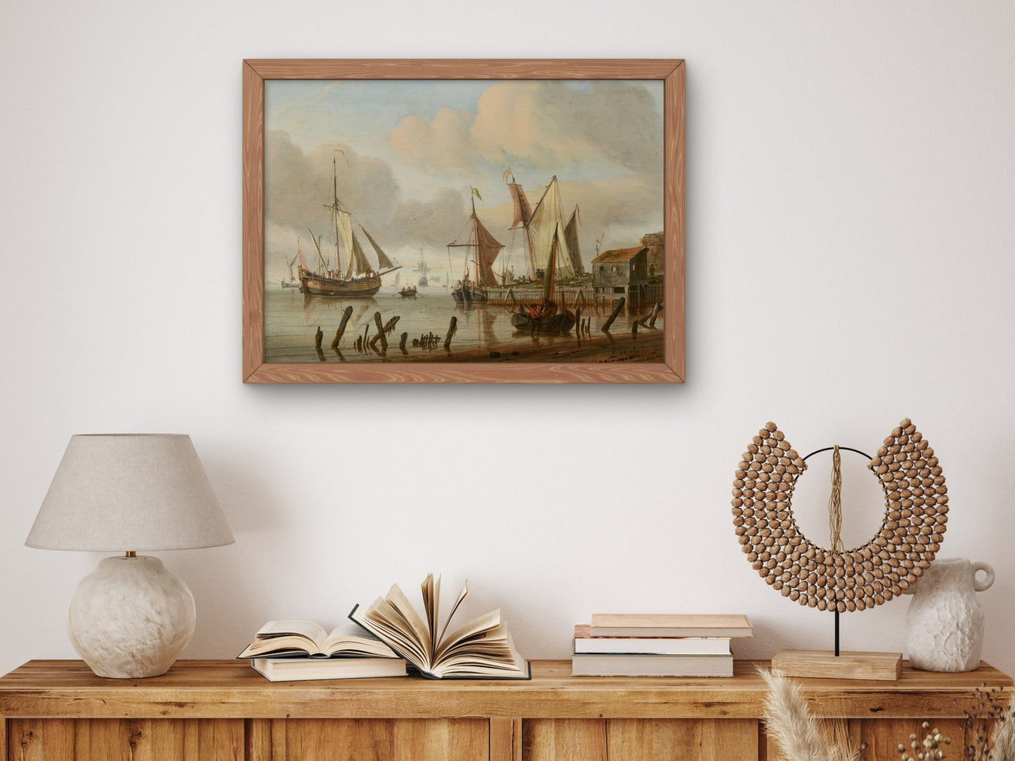 Boats at a Mooring Place by Abraham Storck 1683, Wall Art Print, Fine Art Reproduction, Museum Quality Decor, Poster