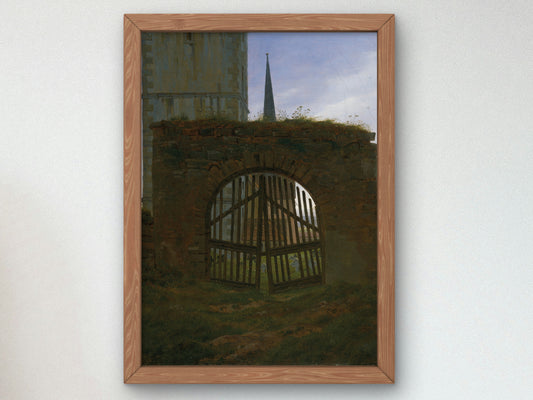 The Cemetery Gate by Caspar David Friedrich 1825, Wall Art Print, Fine Art Reproduction, Museum Quality Decor, Poster