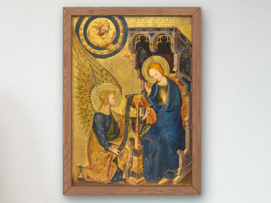 The Annunciation by Bartolome Bermejo 1380, Wall Art Print, Fine Art Reproduction, Museum Quality Decor, Poster