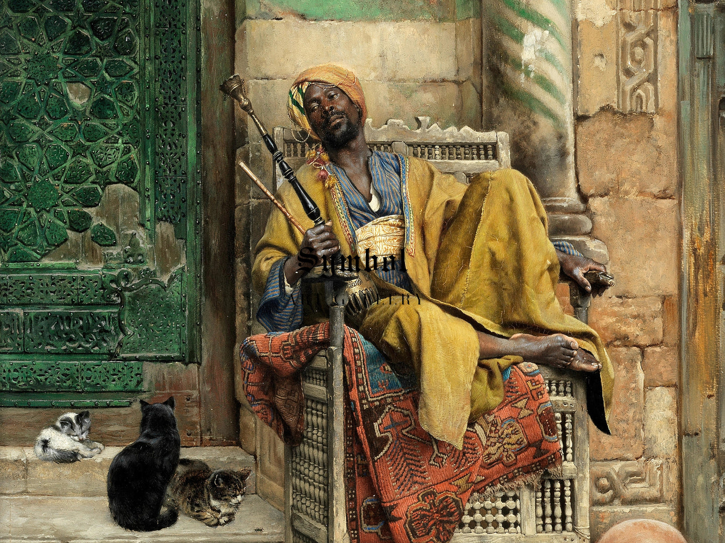 The Goza Smoker by Ludwig Deutsch 1884, Wall Art Print, Fine Art Reproduction, Museum Quality Decor, Poster
