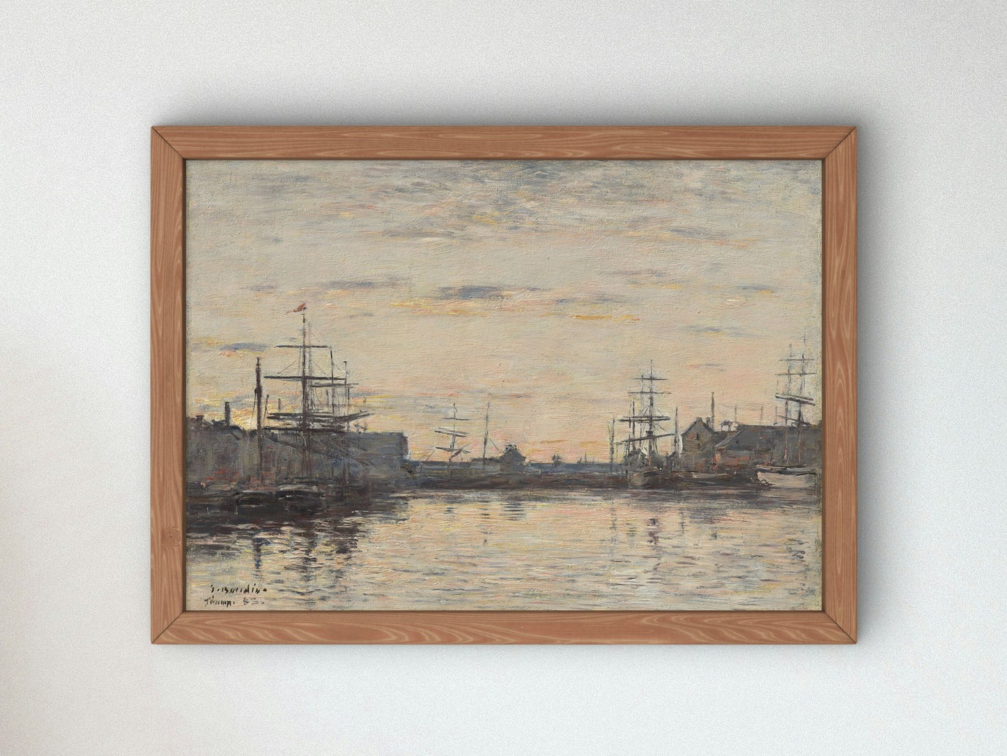 Fécamp The Inner Harbor by Eugène Boudin 1883, Wall Art Print, Fine Art Reproduction, Museum Quality Decor, Poster