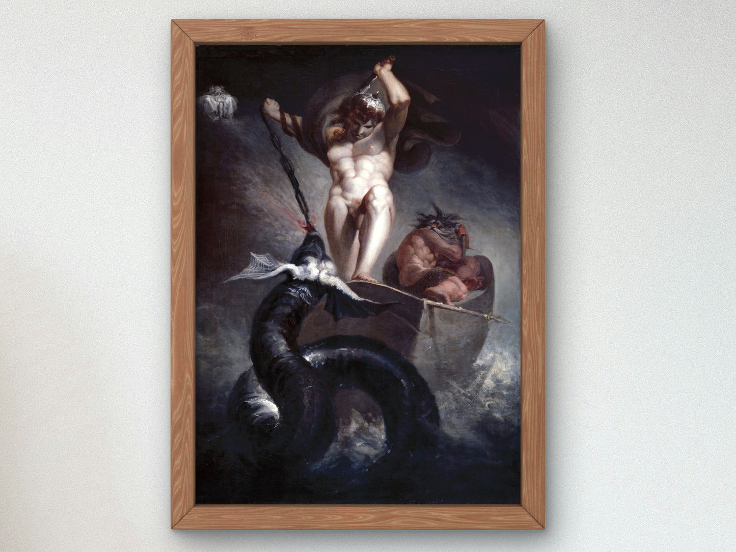 Thor Battering the Midgard Serpent by Johann Heinrich Füssli 1790, Wall Art Print, Fine Art Reproduction, Museum Quality Decor, Poster