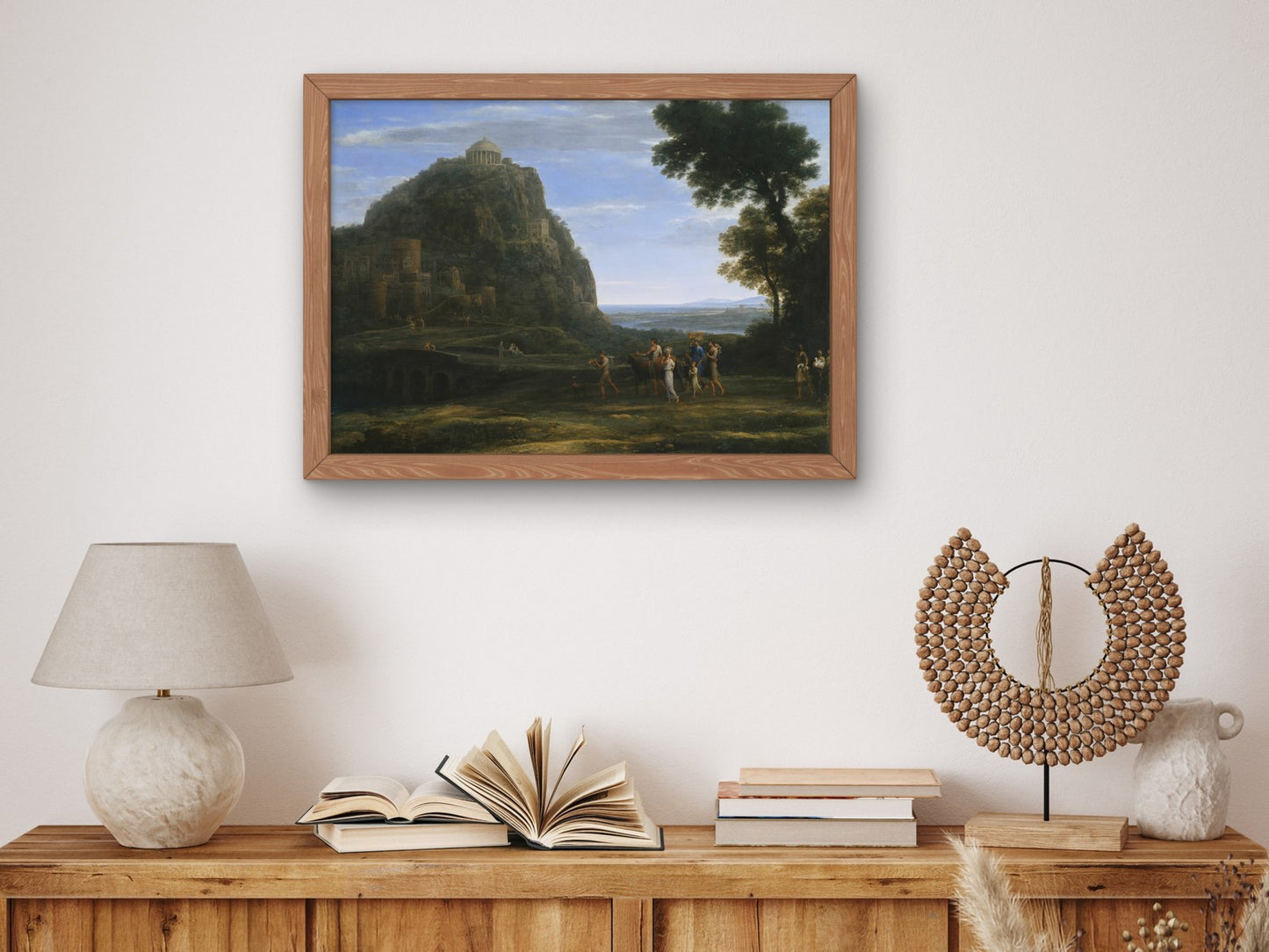 View of Delphi with a Procession by Claude Lorrain 1673, Wall Art Print, Fine Art Reproduction, Museum Quality Decor, Poster