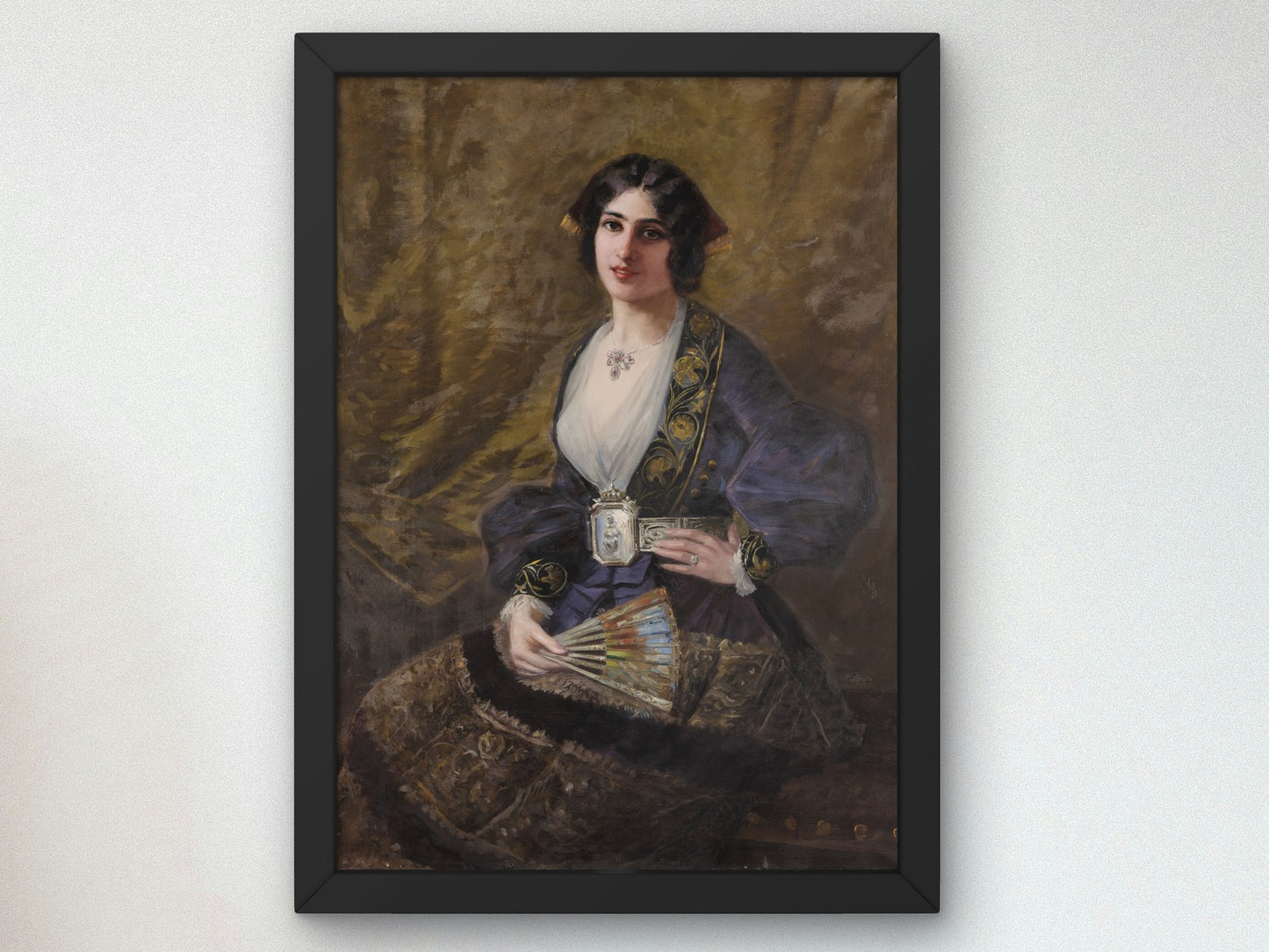 Sicilian Woman in Traditional Costume of Piana degli Albanesi by Ettore De Maria Bergler 1933, Wall Art Print, Fine Art Reproduction