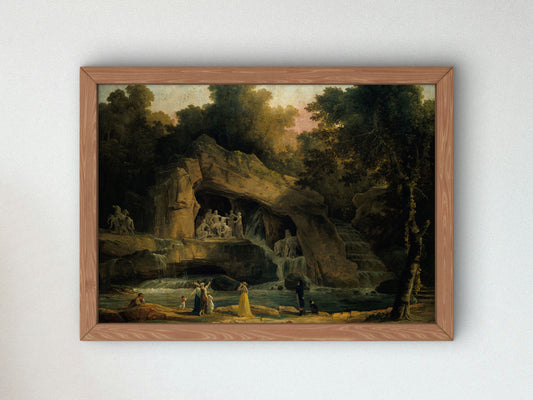 The Baths of Apollo in Versailles by Hubert Robert 1803, Wall Art Print, Fine Art Reproduction, Museum Quality Decor, Poster