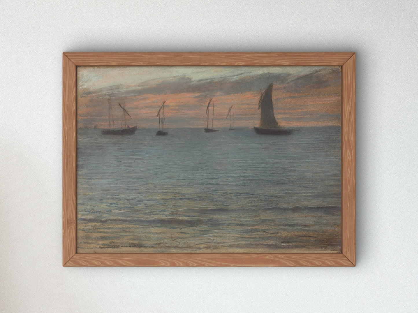 A Seascape at Sunset by Ernest Ange Duez, Wall Art Print, Fine Art Reproduction, Museum Quality Decor, Poster