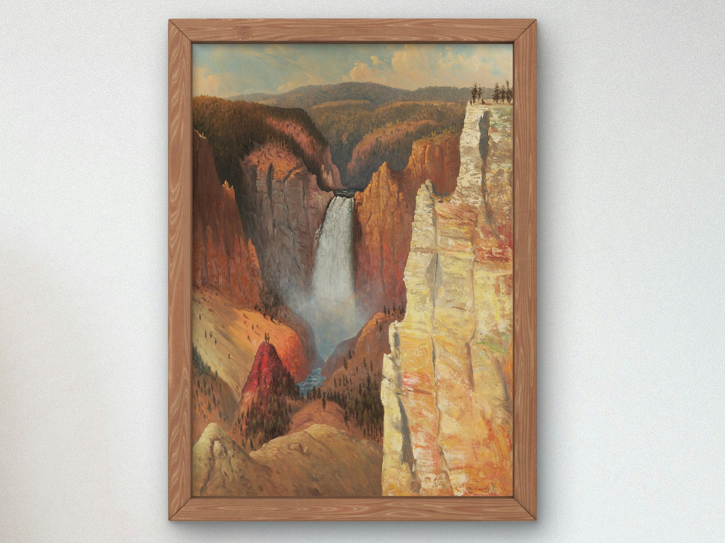 Yellowstone Falls by Cyrenius Hall 1870, Wall Art Print, Fine Art Reproduction, Museum Quality Decor, Poster