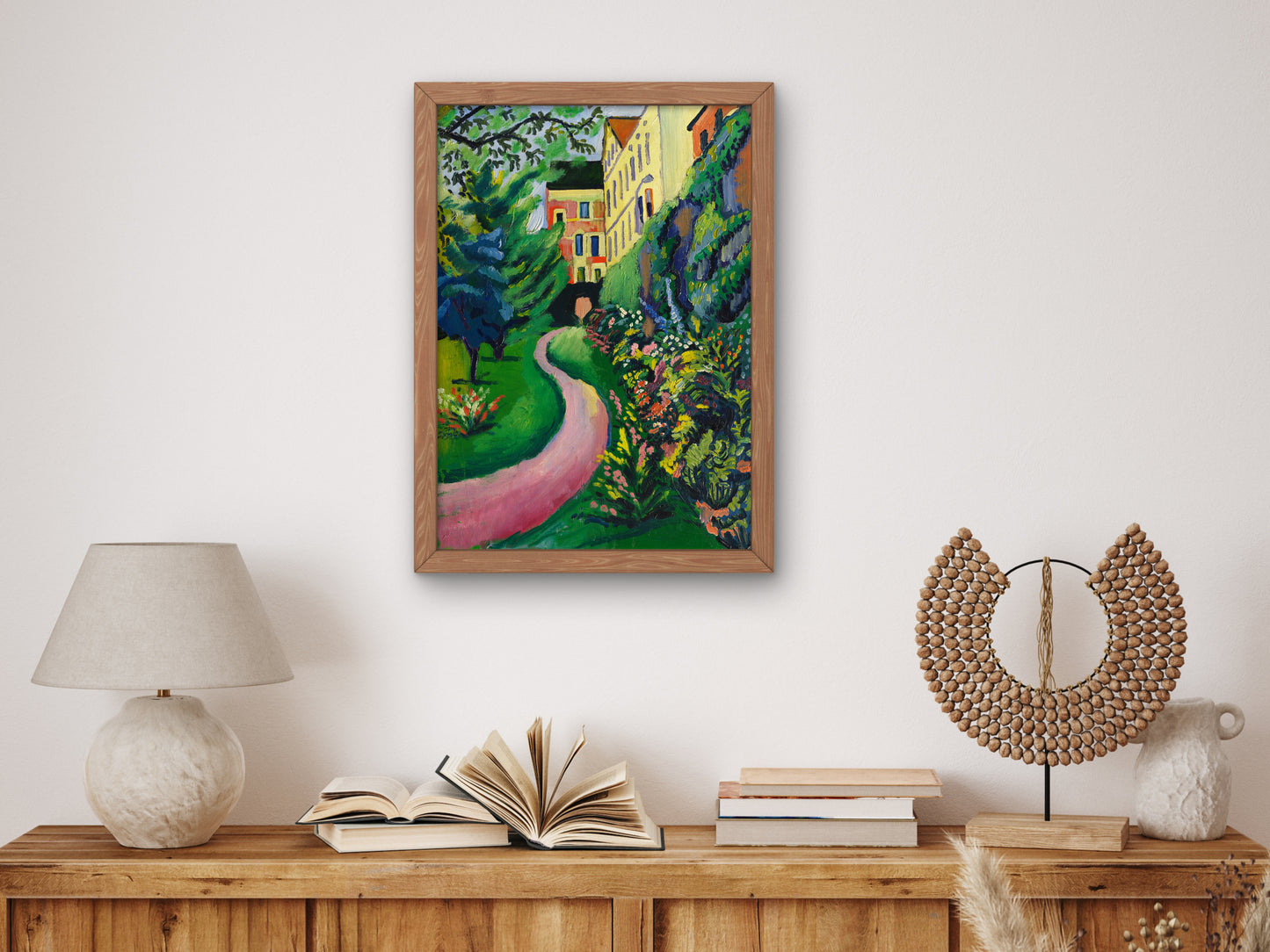 Our Garden with Flowering Borders by August Macke 1912, Wall Art Print, Fine Art Reproduction, Museum Quality Decor, Poster