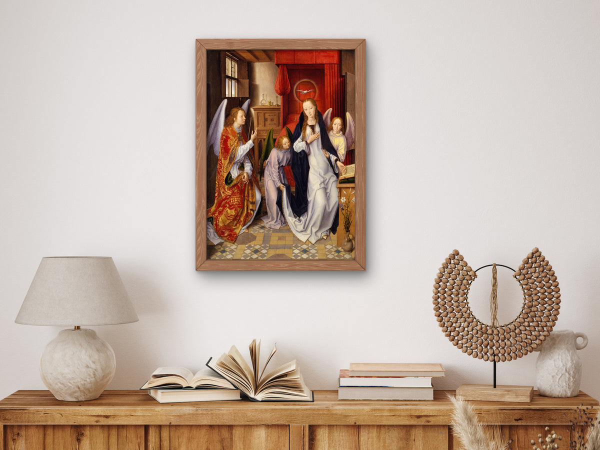 The Annunciation by Hans Memling 1480, Wall Art Print, Fine Art Reproduction, Museum Quality Decor, Poster