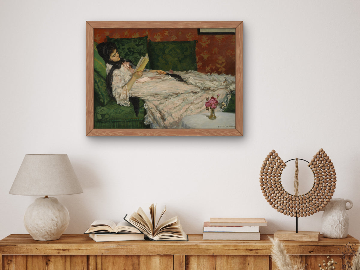 Woman Reading by Rupert Bunny, Wall Art Print, Fine Art Reproduction, Museum Quality Decor, Poster