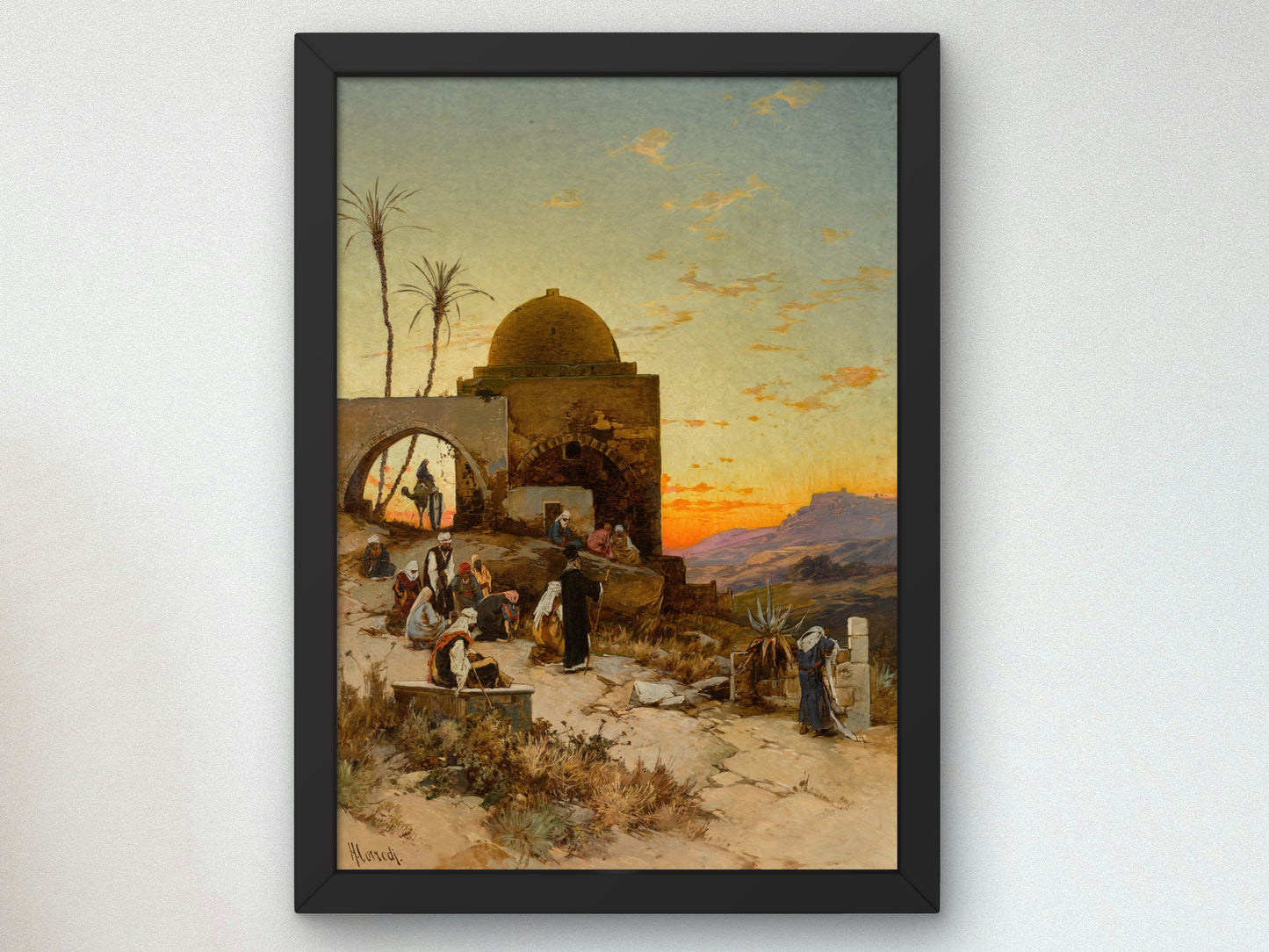 Evening Prayers Outside Jerusalem by Hermann David Salomon Corrodi, Wall Art Print, Fine Art Reproduction, Museum Quality Decor, Poster