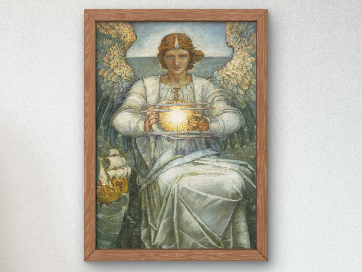 The Angel of the Sea by Edward Reginald Frampton 1906, Wall Art Print, Fine Art Reproduction, Museum Quality Decor, Poster