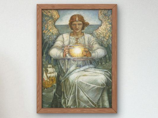 The Angel of the Sea by Edward Reginald Frampton 1906, Wall Art Print, Fine Art Reproduction, Museum Quality Decor, Poster