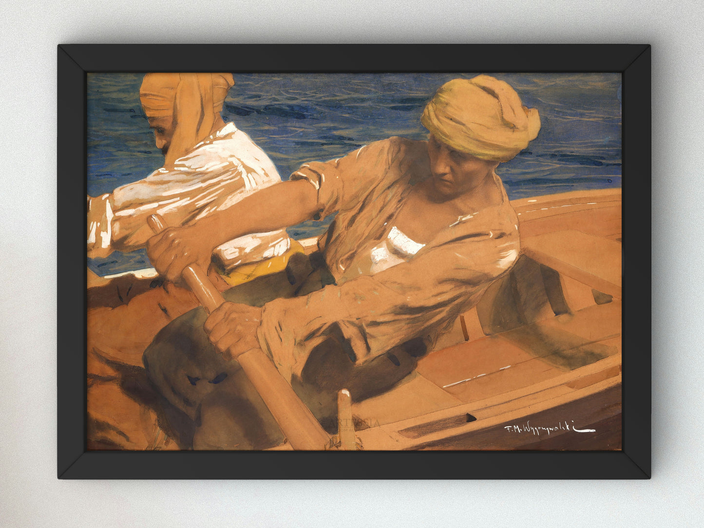 Rowers by Feliks Michał Wygrzywalski, Wall Art Print, Fine Art Reproduction, Museum Quality Decor, Poster