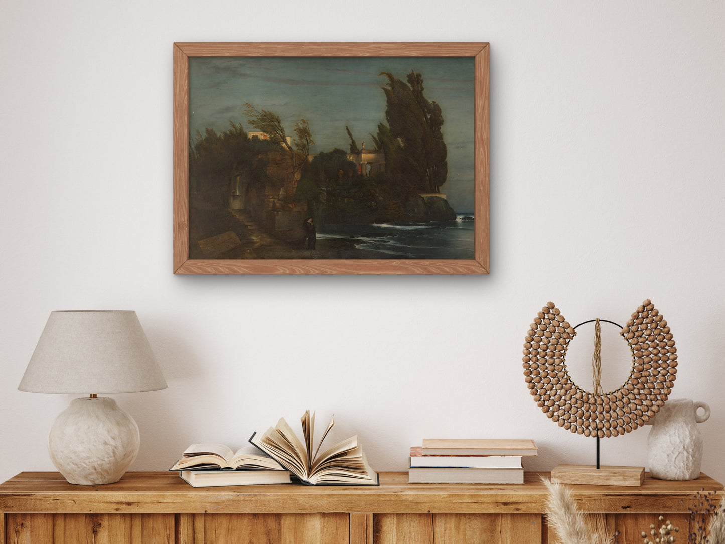 Fiesole Villa by the Sea by Arnold Böcklin 1865, Wall Art Print, Fine Art Reproduction, Museum Quality Decor, Poster