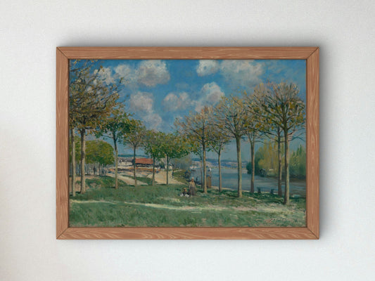 The Seine at Bougival by Alfred Sisley 1876, Wall Art Print, Fine Art Reproduction, Museum Quality Decor, Poster