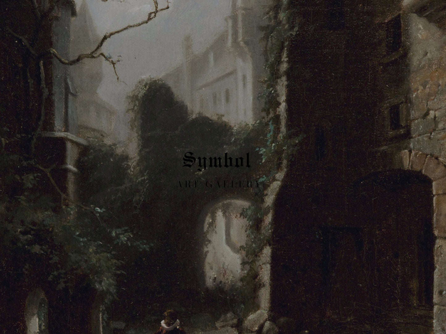 Moonlit Scene with Castle Ruins by Carl Spitzweg, Wall Art Print, Fine Art Reproduction, Museum Quality Decor, Poster