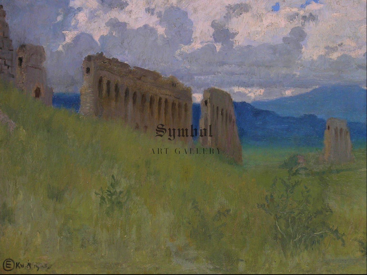 Roman Aqueducts by Edward Okun, Wall Art Print, Fine Art Reproduction, Museum Quality Decor, Poster