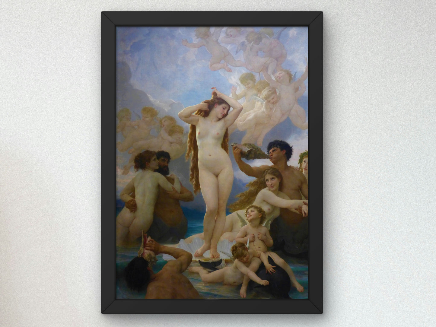 Birth of Venus by William Bouguereau 1879, Wall Art Print, Fine Art Reproduction, Museum Quality Decor, Poster