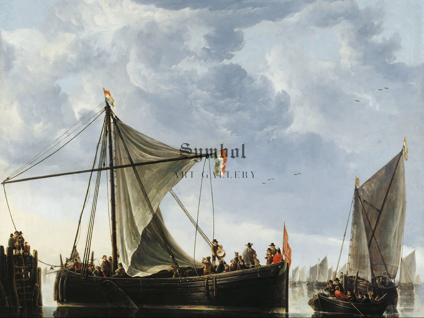 The Passage Boat by Albert Cuyp 1650, Wall Art Print, Fine Art Reproduction, Museum Quality Decor, Poster