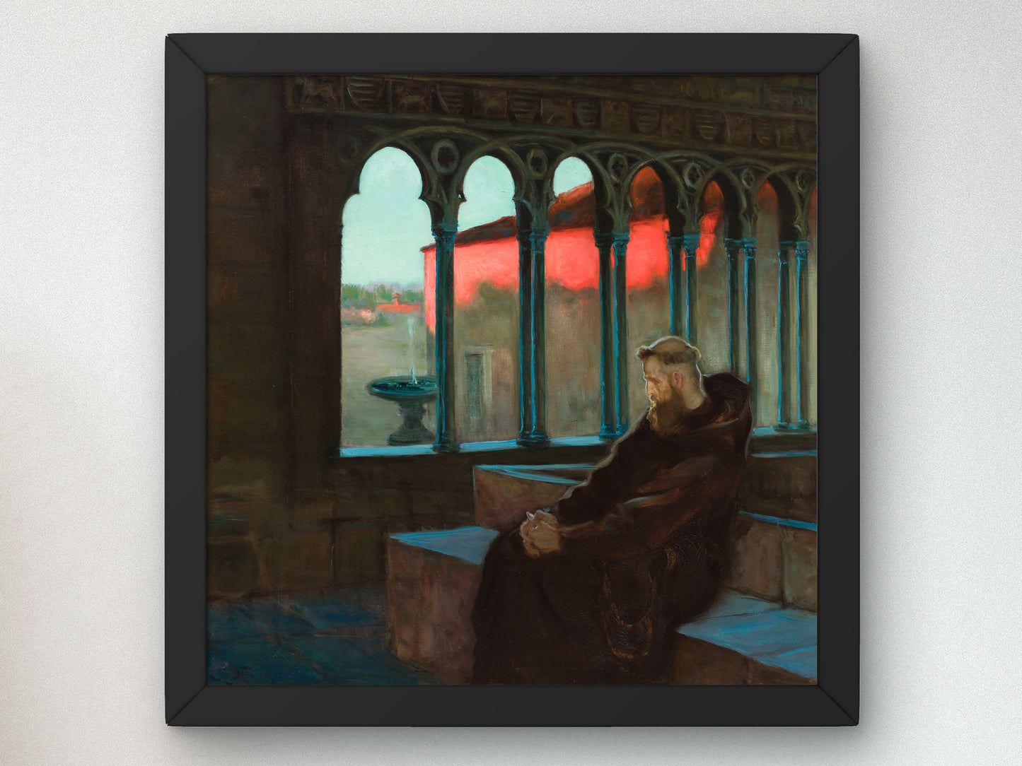 In Monastic Silence by Kazimierz Stabrowski 1927, Wall Art Print, Fine Art Reproduction, Museum Quality Decor, Poster