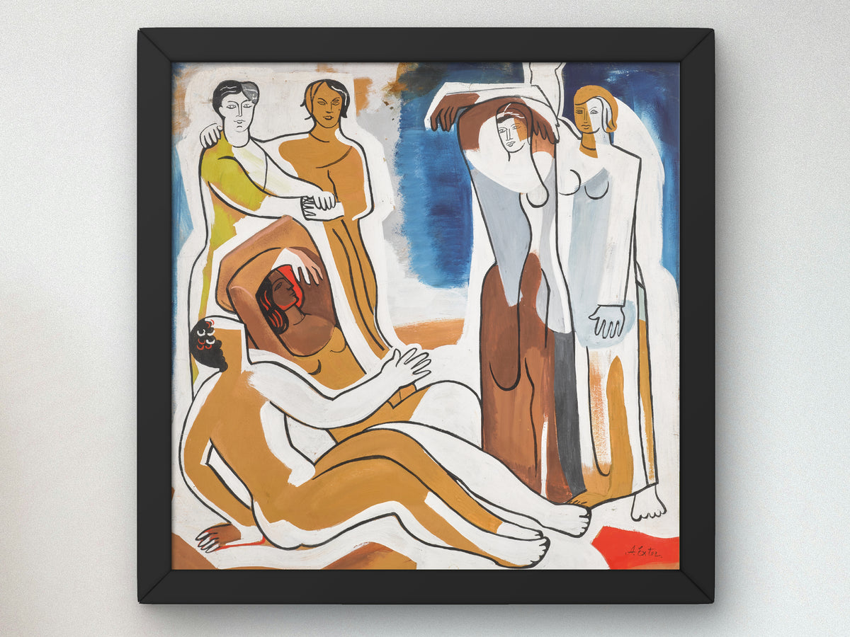 Figurative Composition by Alexandra Exter, Wall Art Print, Fine Art Reproduction, Museum Quality Decor, Poster