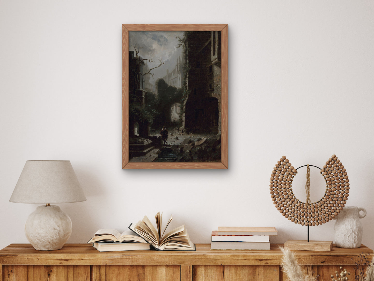 Moonlit Scene with Castle Ruins by Carl Spitzweg, Wall Art Print, Fine Art Reproduction, Museum Quality Decor, Poster