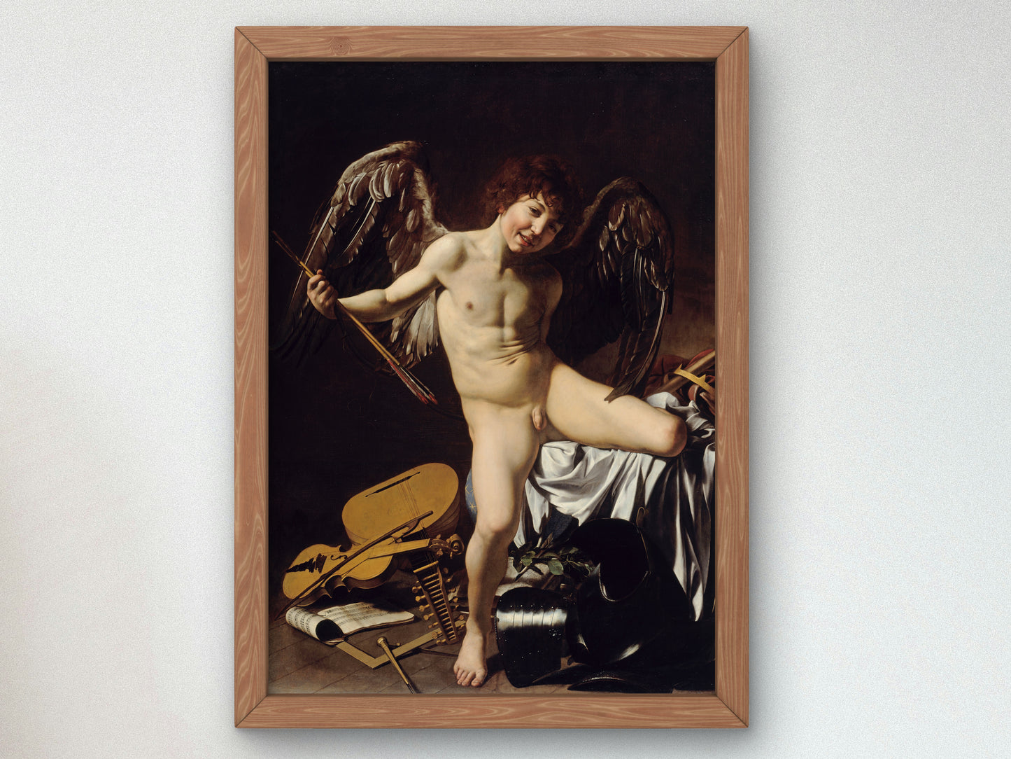 Amor Vincit Omnia by Caravaggio 1602, Wall Art Print, Fine Art Reproduction, Museum Quality Decor, Poster