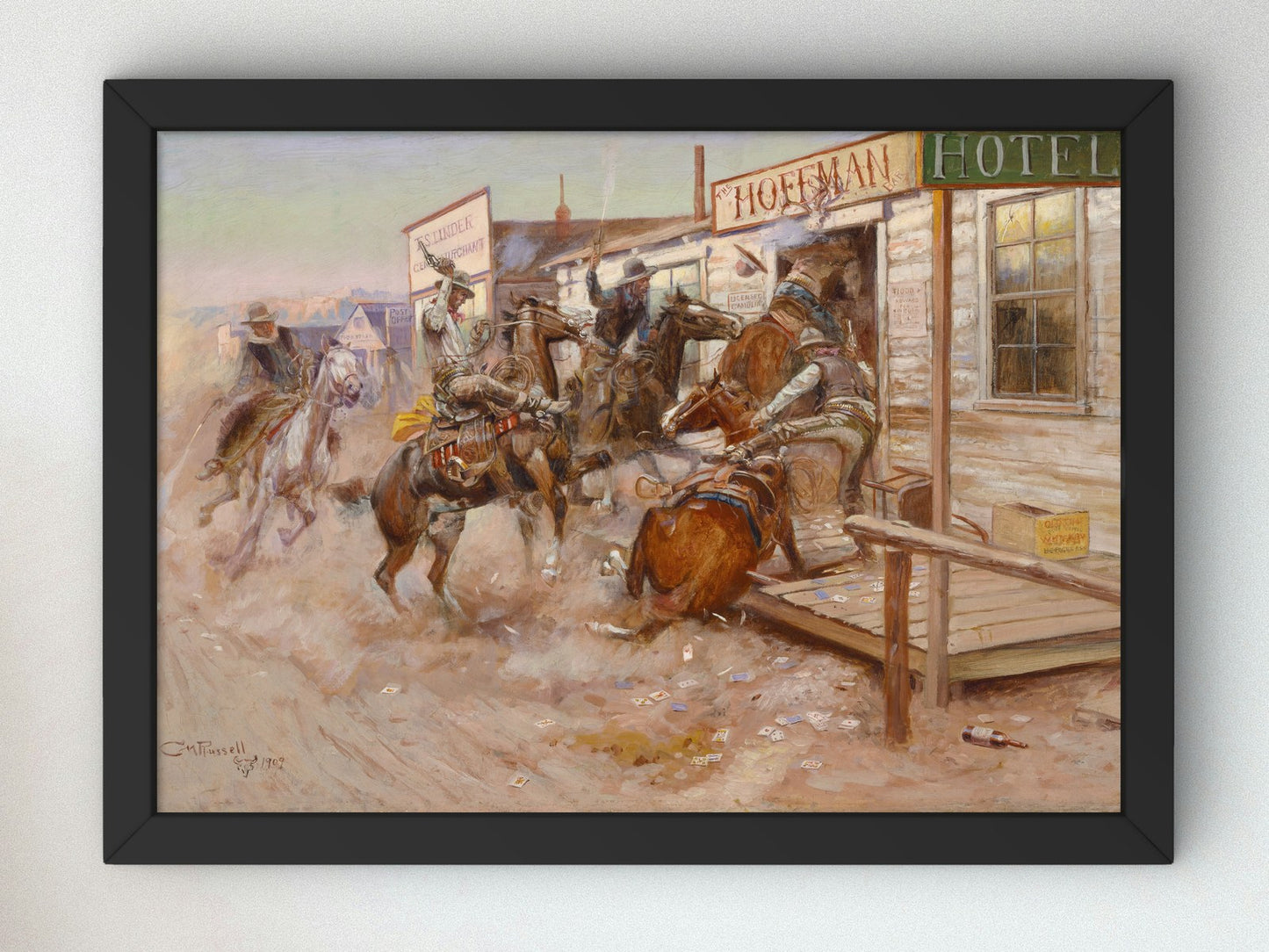 In Without Knocking by Charles Marion Russell 1909, Wall Art Print, Fine Art Reproduction, Museum Quality Decor, Poster