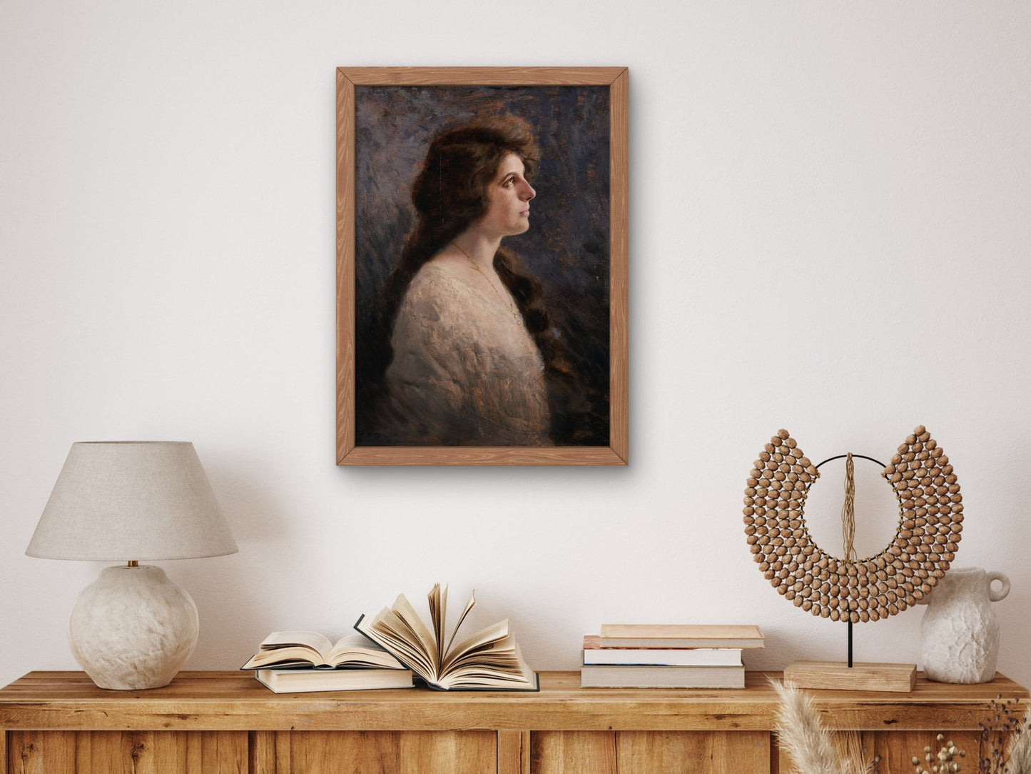 Portrait of Mrs Guarrasi by Ettore De Maria Bergler 1923, Wall Art Print, Fine Art Reproduction, Museum Quality Decor, Poster