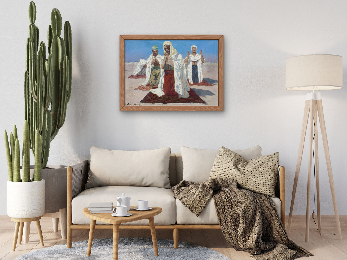 Prayer in the Desert by Feliks Michał Wygrzywalski, Wall Art Print, Fine Art Reproduction, Museum Quality Decor, Poster