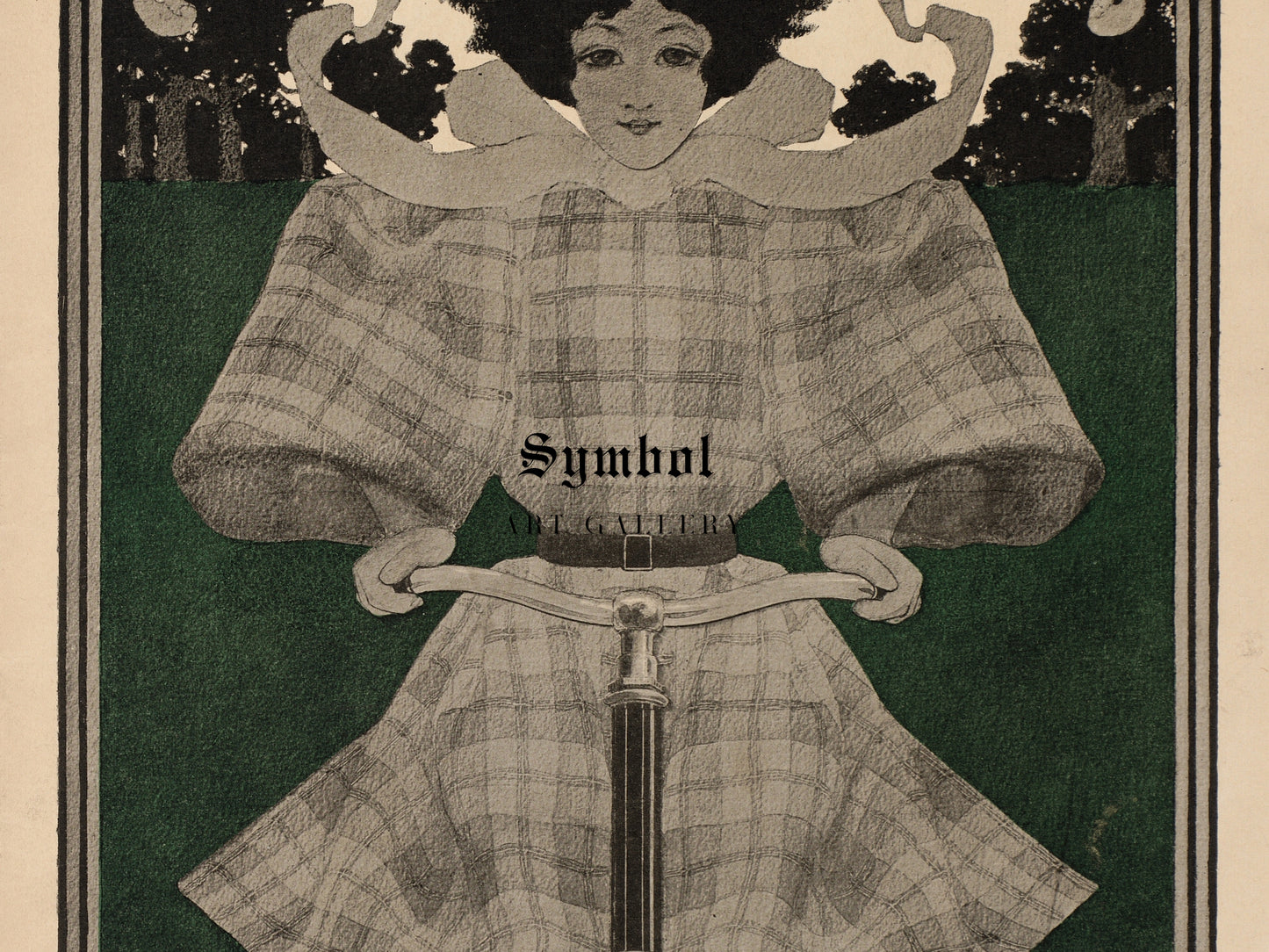 Bicycle Number by Maxfield Parrish 1890, Wall Art Print, Fine Art Reproduction, Museum Quality Decor, Poster