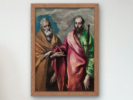 Saint Peter and Saint Paul by El Greco 1590, Wall Art Print, Fine Art Reproduction, Museum Quality Decor, Poster