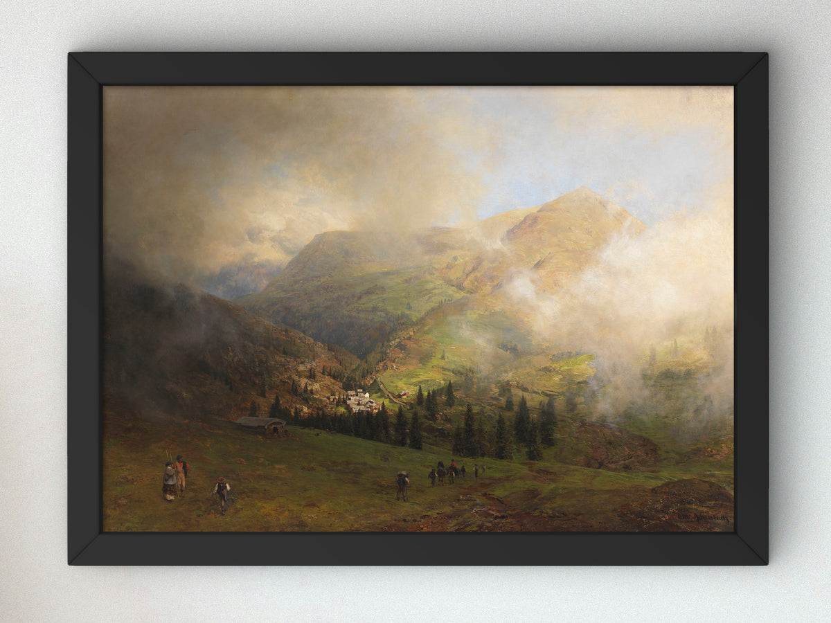 View of the Rigi by Oswald Achenbach 1864, Wall Art Print, Fine Art Reproduction, Museum Quality Decor, Poster
