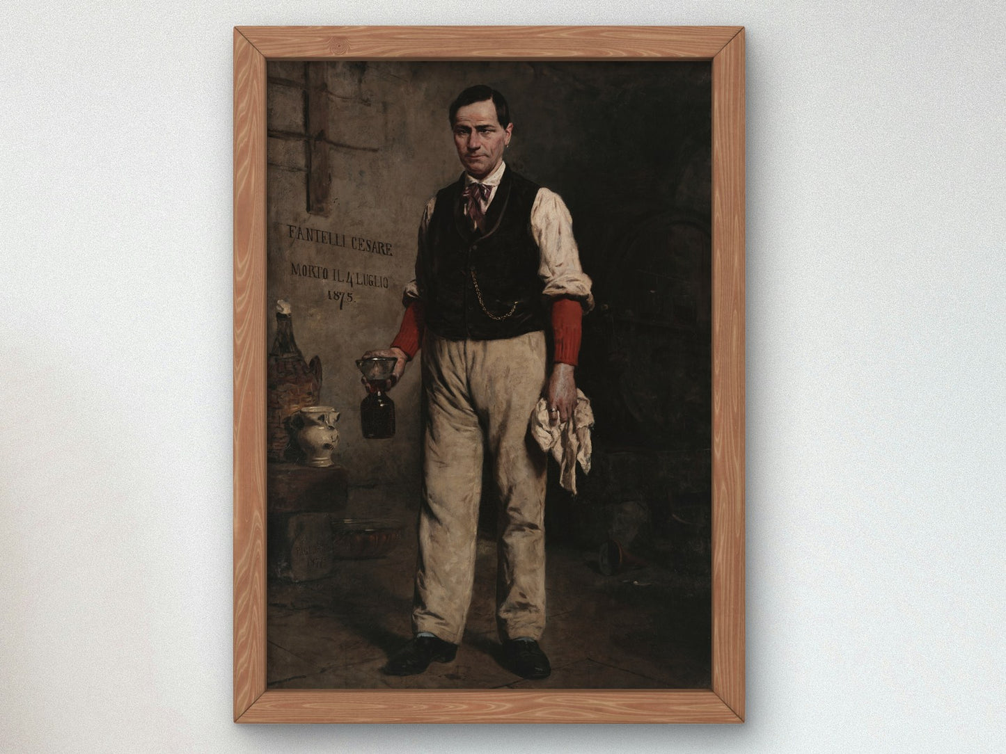 Portrait of Cesare Fantelli by Eleuterio Pagliano 1875, Wall Art Print, Fine Art Reproduction, Museum Quality Decor, Poster