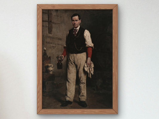 Portrait of Cesare Fantelli by Eleuterio Pagliano 1875, Wall Art Print, Fine Art Reproduction, Museum Quality Decor, Poster