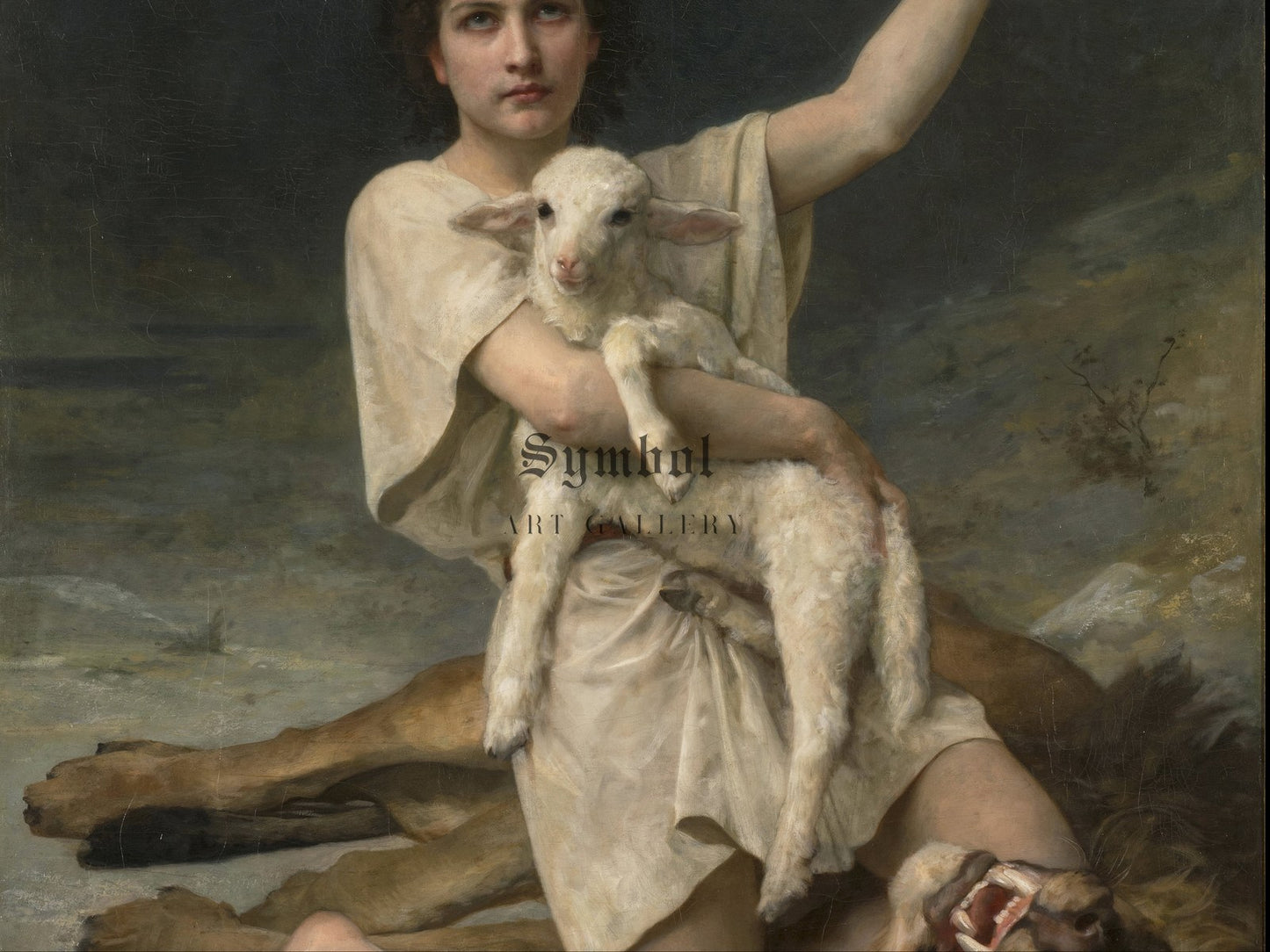 The Shepherd David by Elizabeth Jane Gardner Bouguereau 1895, Wall Art Print, Fine Art Reproduction, Museum Quality Decor, Poster