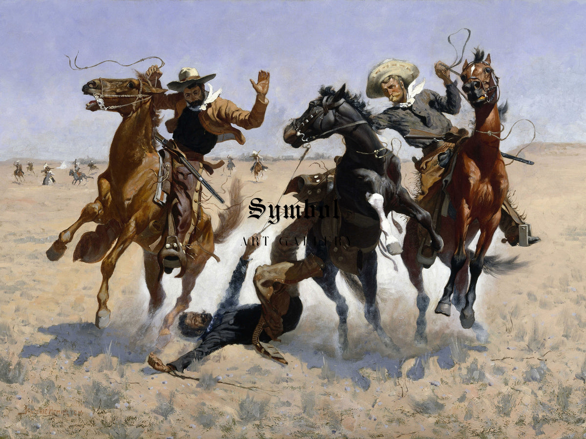 Aiding a Comrade by Frederic Remington 1890, Wall Art Print, Fine Art Reproduction, Museum Quality Decor, Poster