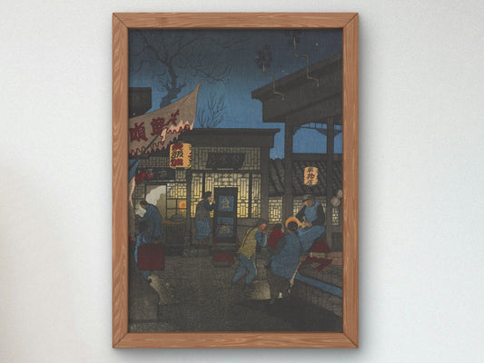Night Scene Peking by Elizabeth Keith 1922, Wall Art Print, Fine Art Reproduction, Museum Quality Decor, Poster