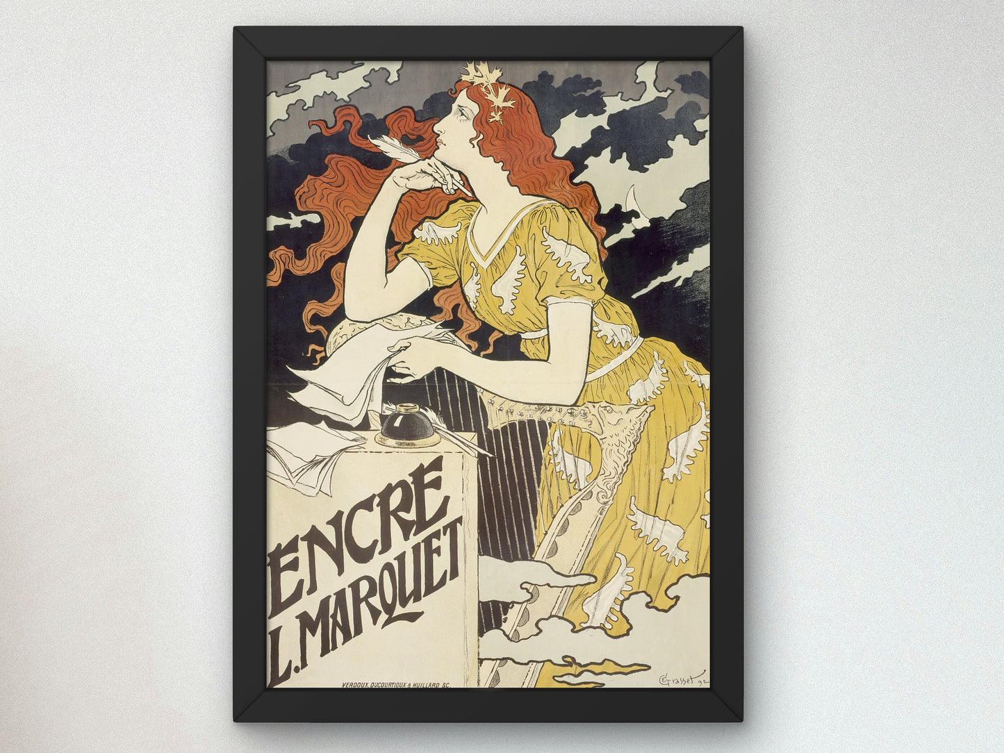 Encre L. Marquet by Eugène Grasset 1892, Wall Art Print, Fine Art Reproduction, Museum Quality Decor, Poster