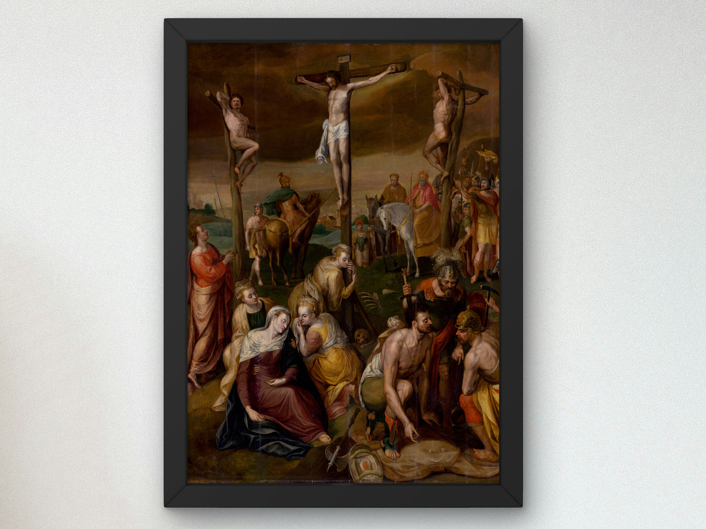 Crucifixion by Frans Floris, Wall Art Print, Fine Art Reproduction, Museum Quality Decor, Poster
