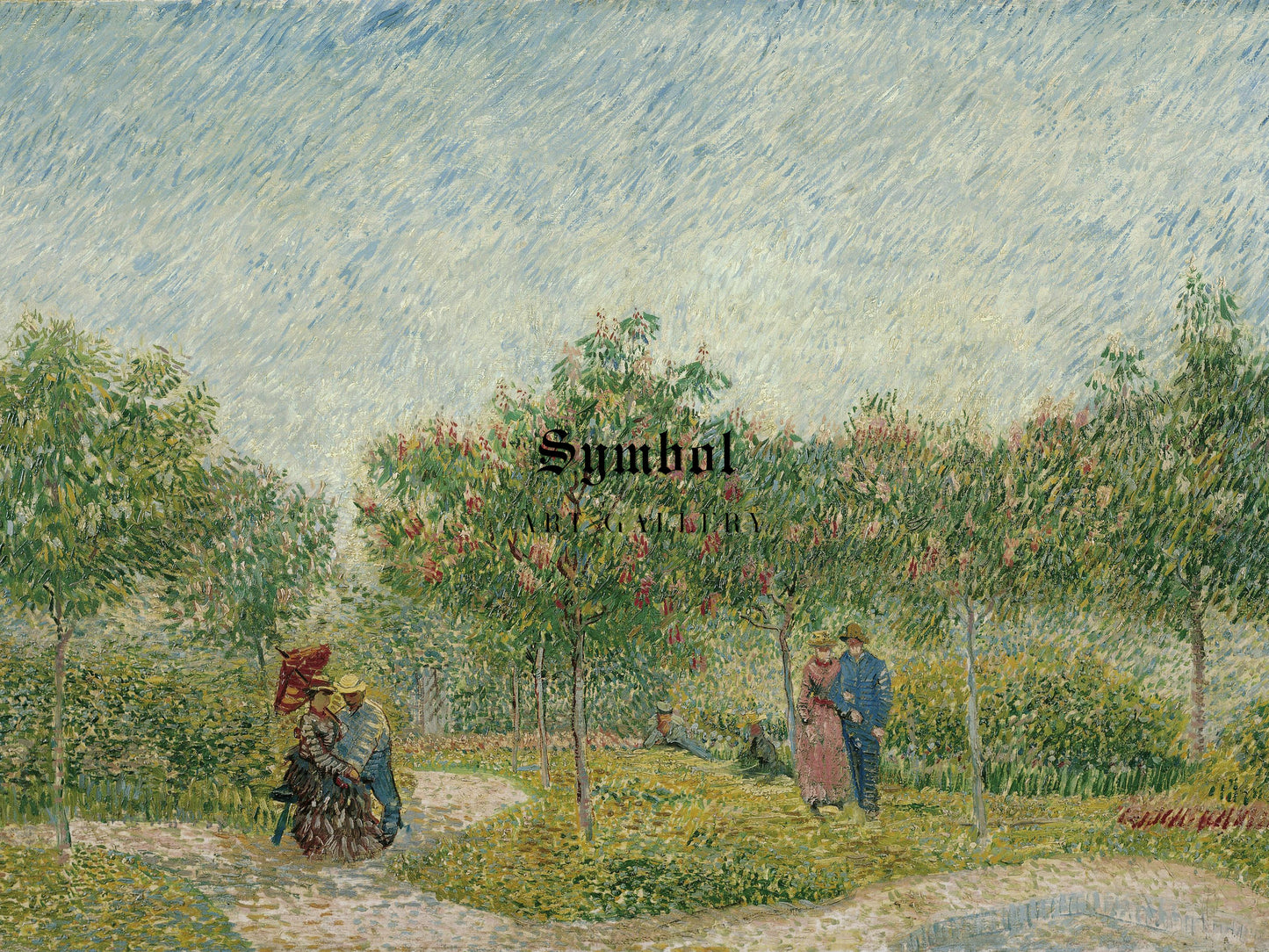 Garden in Montmartre with Lovers by Vincent van Gogh 1887, Wall Art Print, Fine Art Reproduction, Museum Quality Decor, Poster