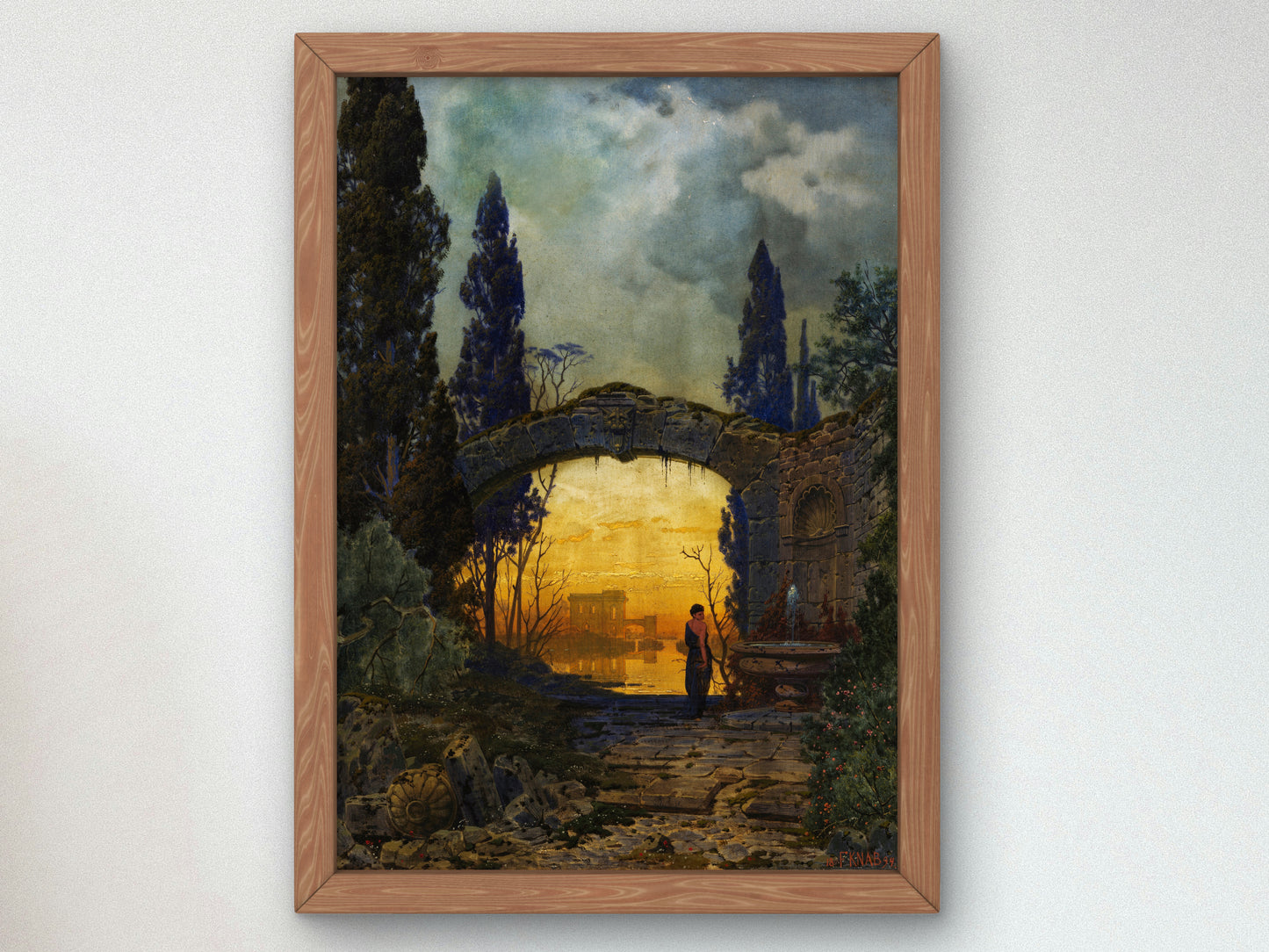 Arcadian Landscape by Ferdinand Knab 1894, Wall Art Print, Fine Art Reproduction, Museum Quality Decor, Poster