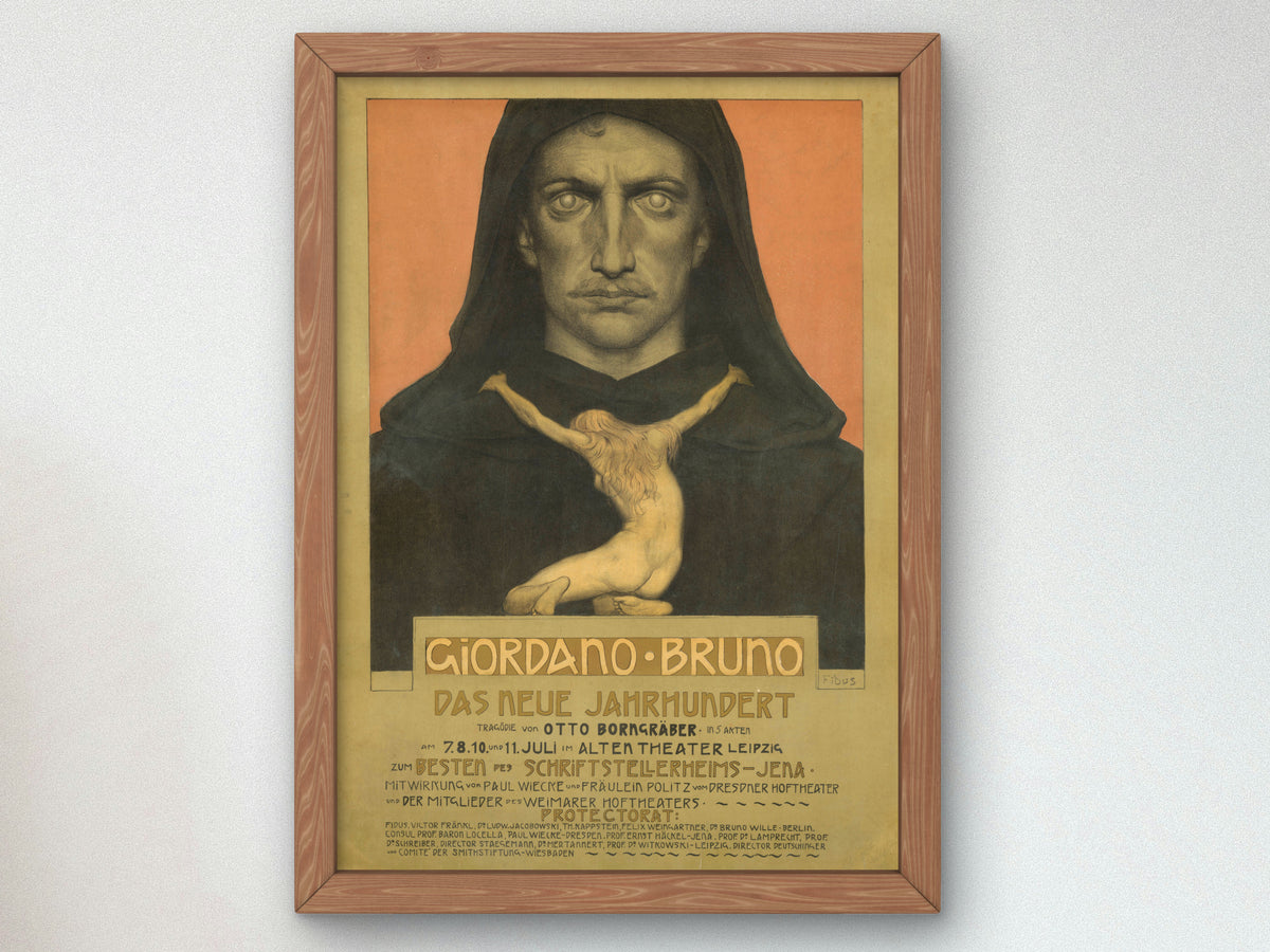 Giordano Bruno by Fidus (Hugo Höppener) 1902, Wall Art Print, Fine Art Reproduction, Museum Quality Decor, Poster